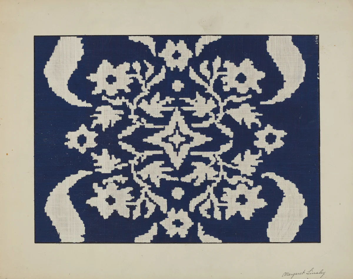 Coverlet Section by Margaret Linsley, index of american design, 1940