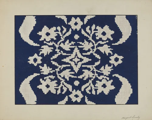 Coverlet Section by Margaret Linsley, index of american design, 1940