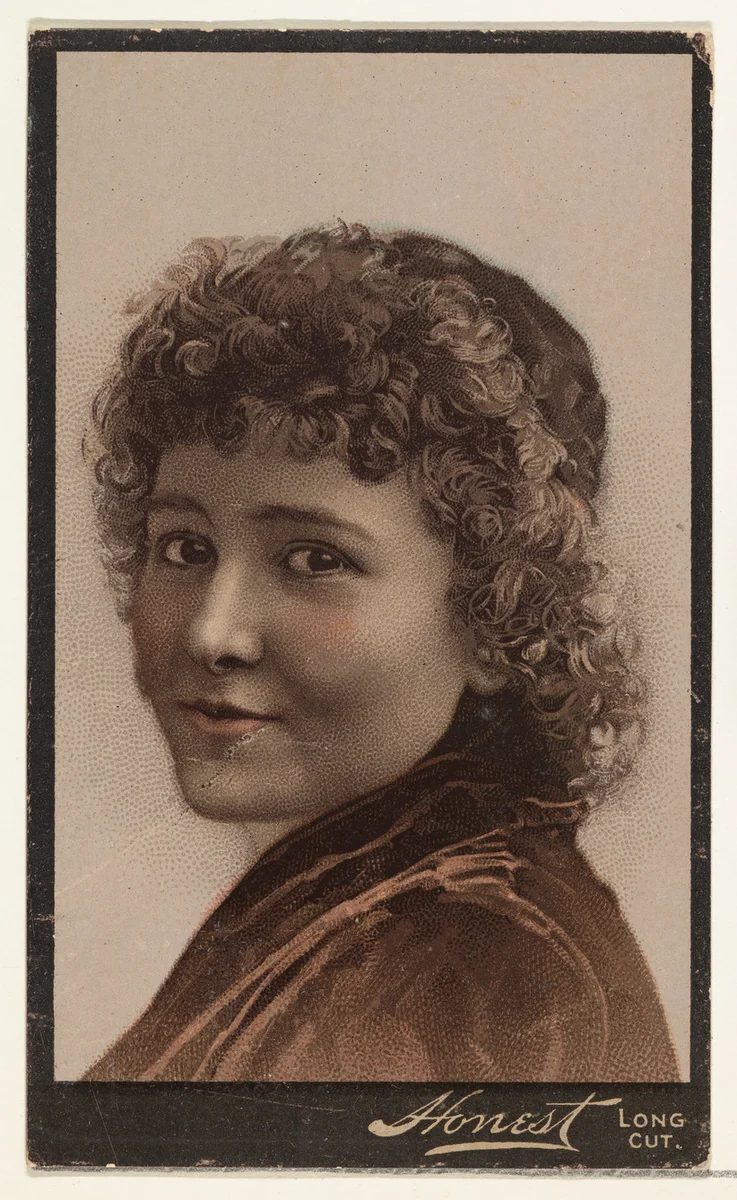 Actress with curly short hair, from Stars of the Stage, Third Series (N131) issued by Duke Sons & Co. to promote Honest Long Cut Tobacco by W. Duke, Sons & Co., print, 1891-1892