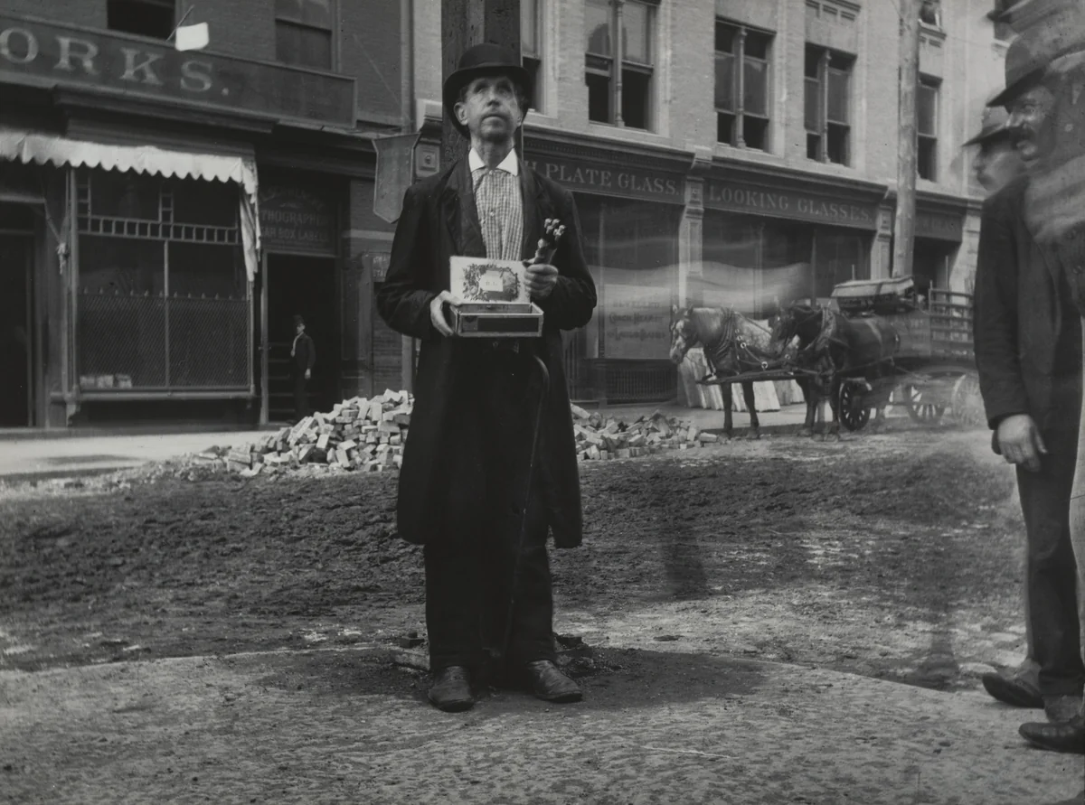 Blind Beggar by Jacob August Riis, photograph, 1888