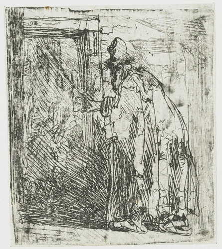 The blindness of Tobit: a sketch by Rembrandt van Rijn, print, 1629