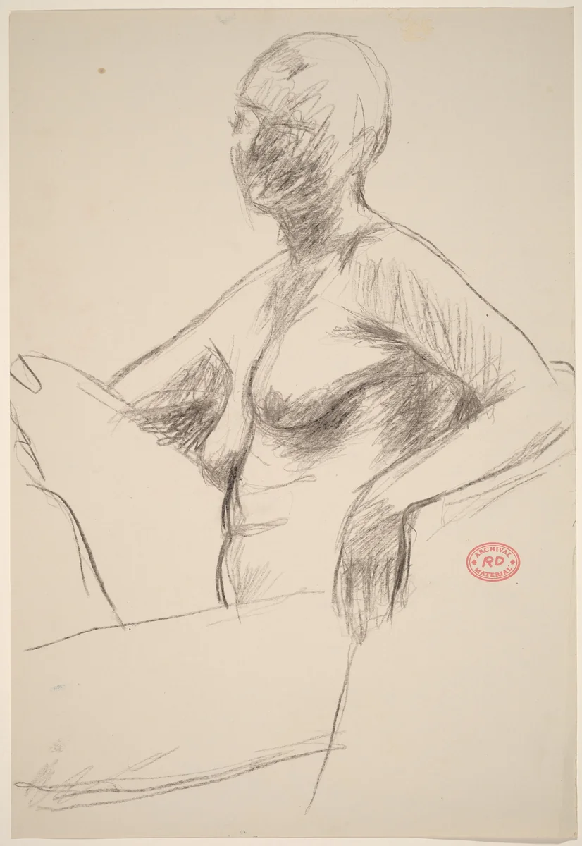 Untitled [seated female nude turning towards viewer] by Richard Diebenkorn, drawing, 1955-1967