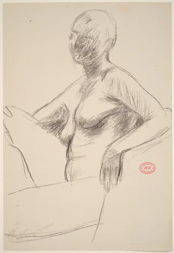 Untitled [seated female nude turning towards viewer] by Richard Diebenkorn, drawing, 1955-1967