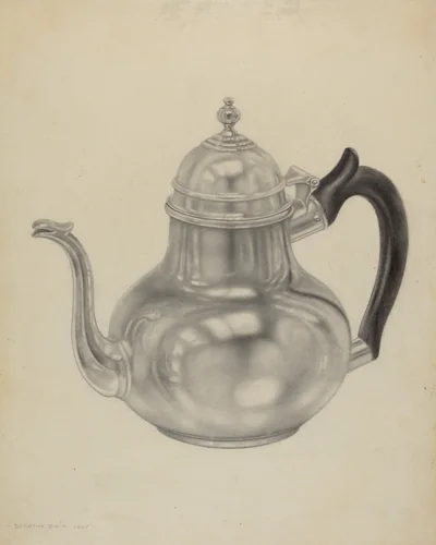 Silver Teapot by Dorothy Dwin, index of american design, 1938