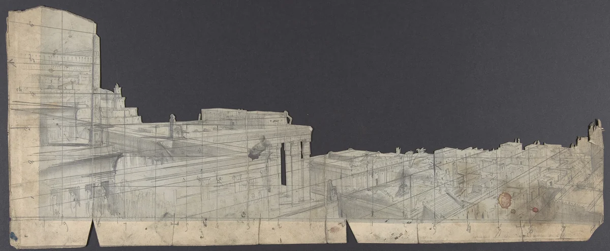 Design for a Stage Set at the Opéra, Paris by Eugène Cicéri, drawing, 1830-1890
