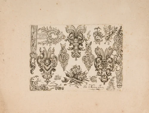 Plate Eight from Nouveavx Desseins D'Arquebvseries by Gilles Demarteau, print, 1743