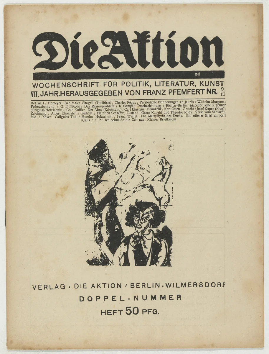 Die Aktion, vol. 7, no. 9/10 by Heinrich Richter, Heinrich Hoerle, periodical, 1917