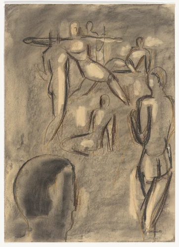 Figures by Willi Baumeister, drawing, 1926