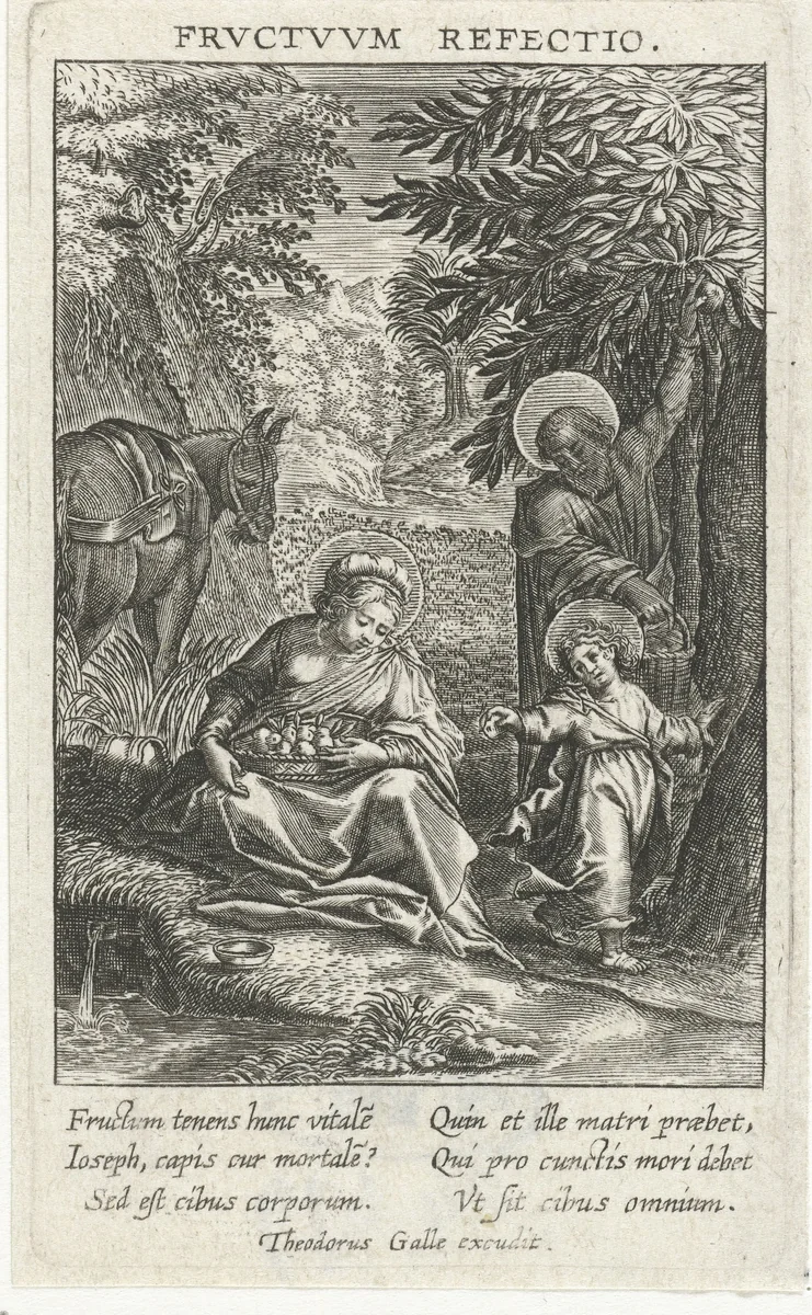 Rust op de weg naar Egypte by Unknown, print, 1581-1633