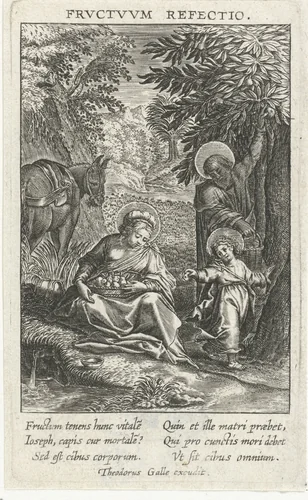Rust op de weg naar Egypte by Unknown, print, 1581-1633
