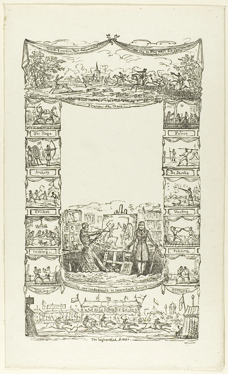 Anecdotes: Border for a Title Page by Pierce Egan, print, 1827