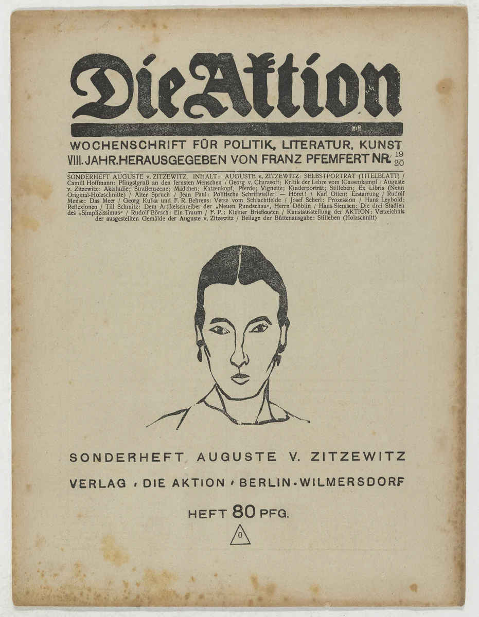Die Aktion, vol. 8, no. 19/20 by Augusta von Zitzewitz, periodical, 1918