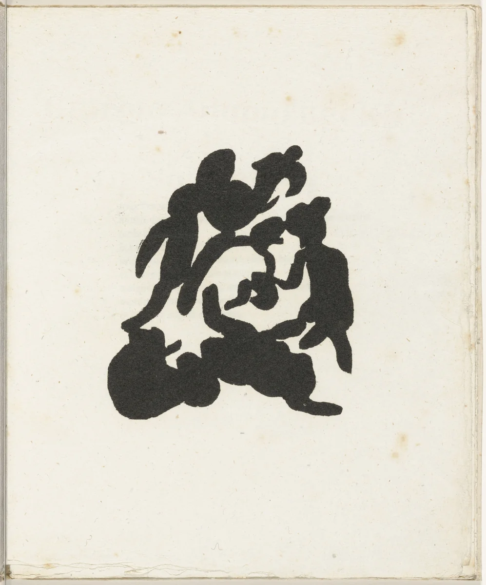 Plate (folio 6) from Cinéma calendrier du coeur abstrait, maisons (Cinema Calendar of the Abstract Heart, Houses) by Jean Arp, illustrated book, 1920