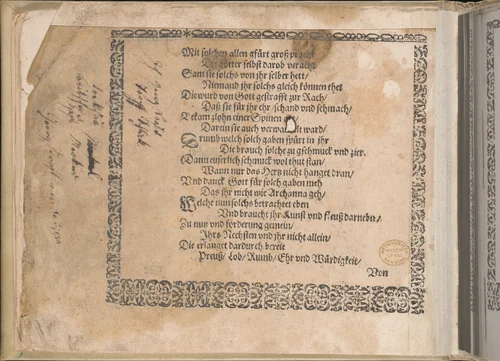 Schön Neues Modelbuch (Page 4 verso) by Johann Sibmacher, book, 1597