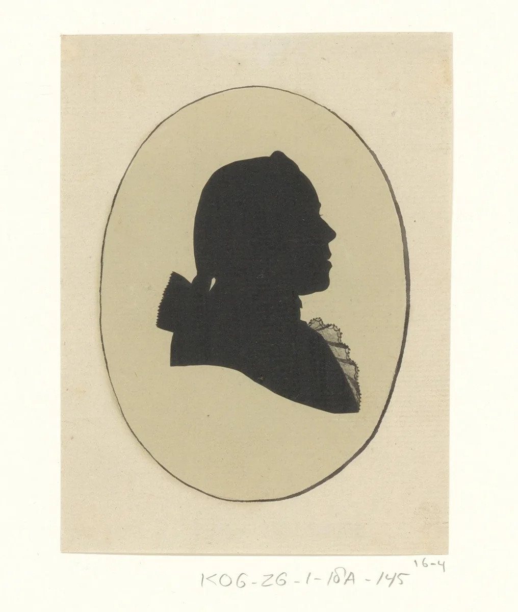 Silhouetportret van een onbekende man by Joseph Adolf Schmetterling, drawing, 1785