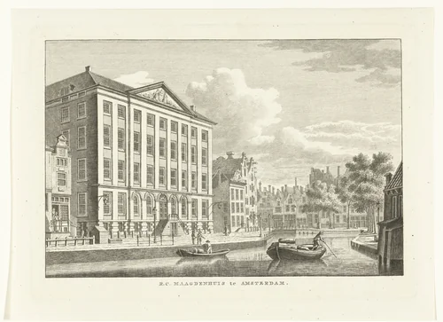 Gezicht op het Maagdenhuis te Amsterdam by Carel Frederik Bendorp, print, 1786-1792