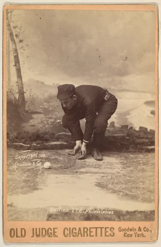 Bastian, 2nd Base, Philadelphia, from the series Old Judge Cigarettes by Goodwin & Company, photograph, 1888