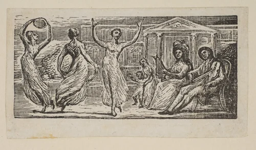 Menalcus Watching Women Dance, from Thornton's "Pastorals of Virgil" by William Blake, print, 1821