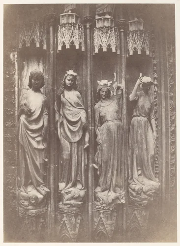 The Virtues Crushing the Vices, Strasbourg Cathedral by Charles Marville, photograph, 1853