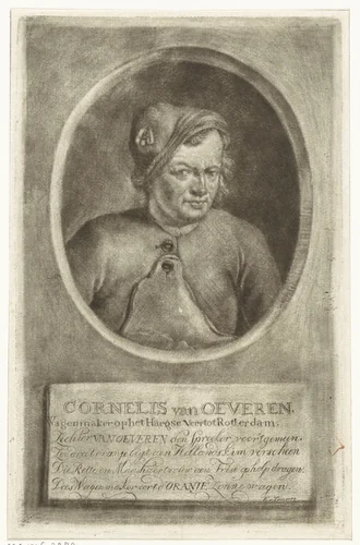 Portret van Cornelis van Oeveren by Johannes de Groot, print, 1698-1776