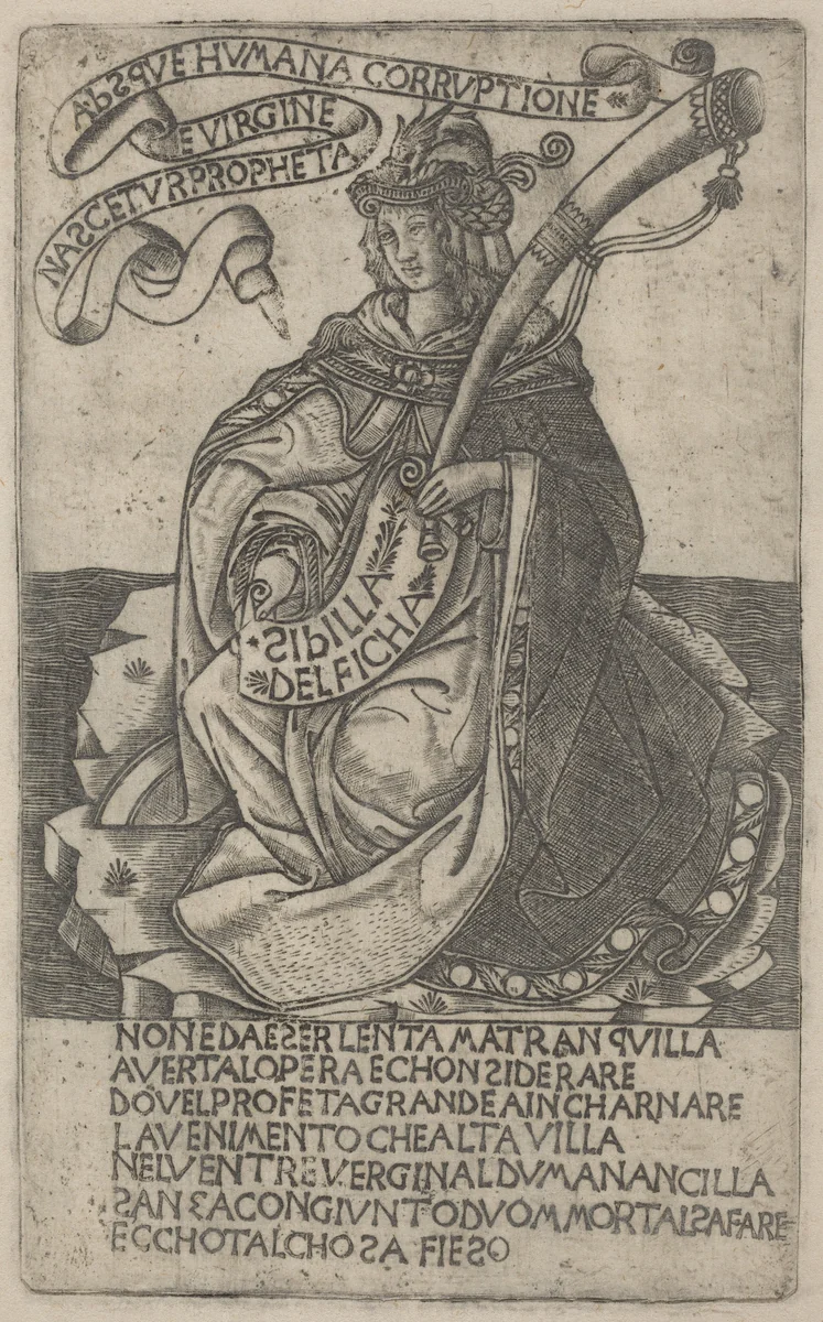 Delphian Sibyl by Baccio Baldini, print, 1400-1449