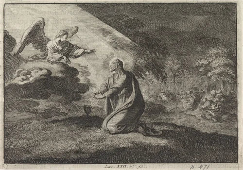 Christus in de hof van Getsemane by Jan Luyken, print, 1703-1762