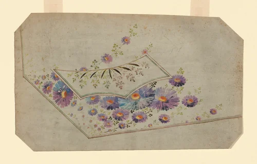 Design for an Embroidered Waistcoat Pocket by France, probably Lyon, textile, 1780-1790