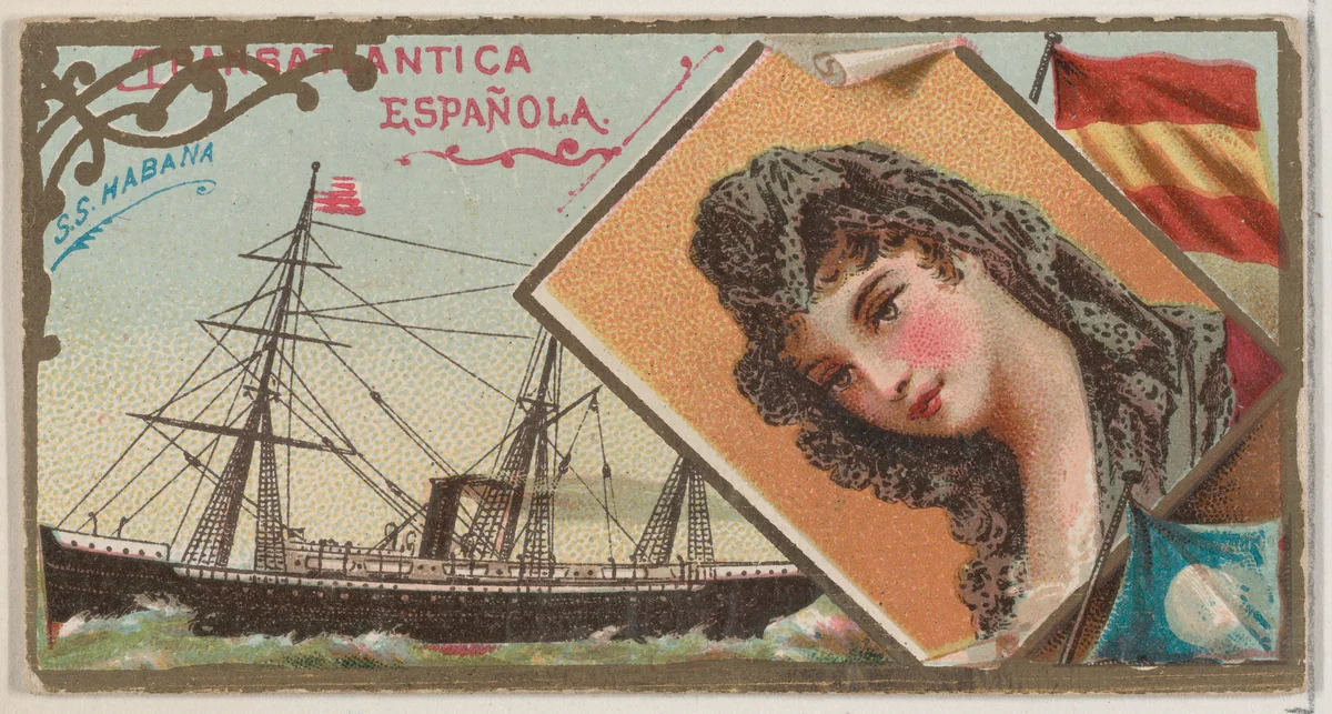 Steamship Habana, Transatlantica Espanola, from the Ocean and River Steamers series (N83) for Duke brand cigarettes by W. Duke, Sons & Co., print, 1887