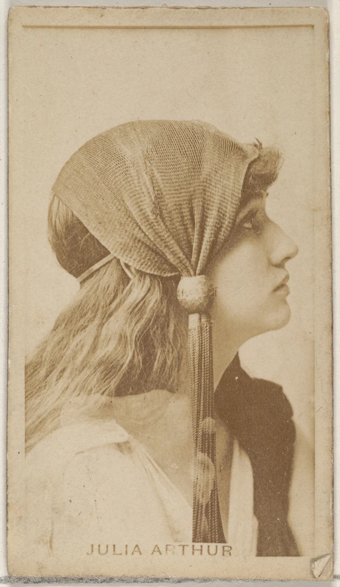 Julia Arthur, from the Actors and Actresses series (N45, Type 8) for Virginia Brights Cigarettes by Allen & Ginter, photograph, 1885-1891