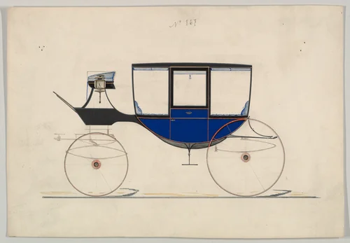 Curtain Coach #867 by Brewster & Co., drawing, 1865-1875
