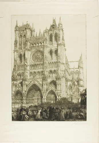 Amiens Cathedral by Louis Auguste Lepère, print, 1907