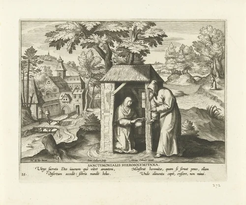 Heilige vrouw van Jerusalem by Unknown, print, 1570-1618
