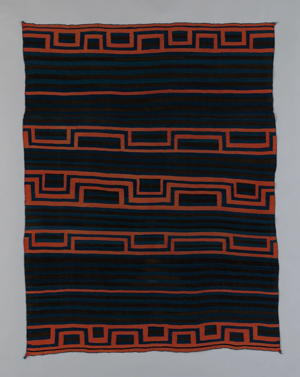 Moqui-Style Sarape by Navajo, textile, 1865-1875
