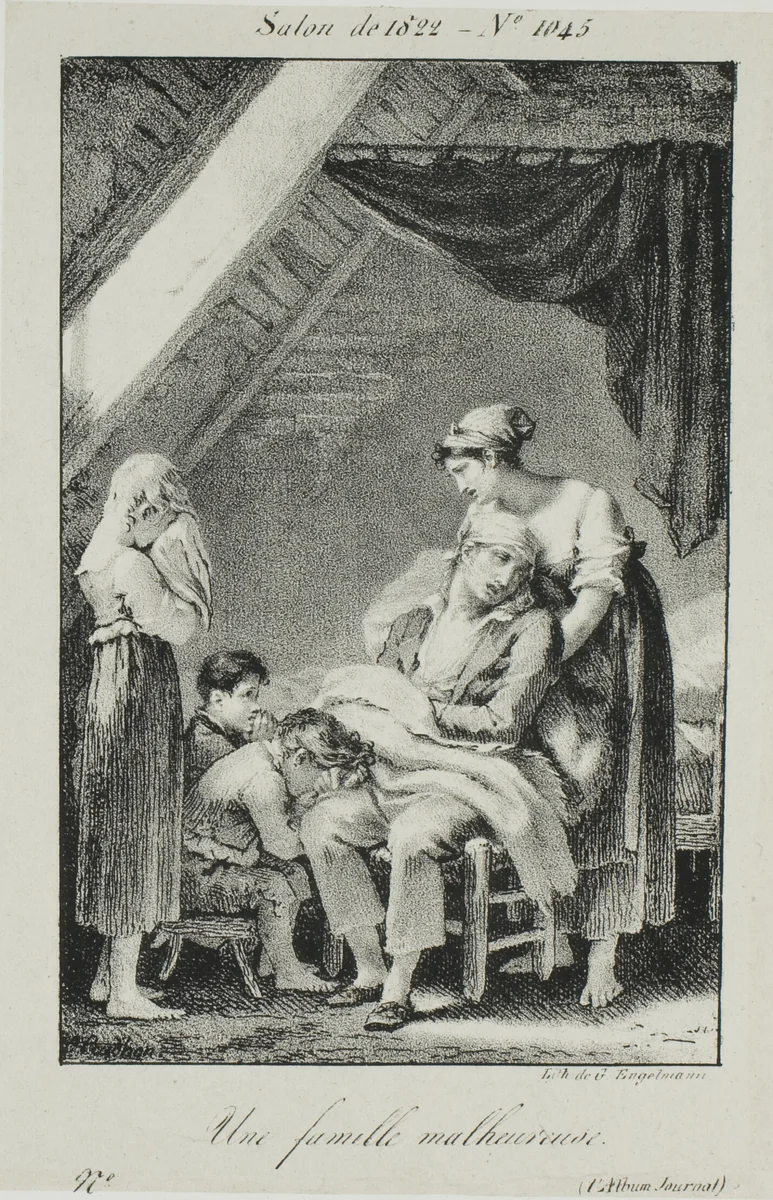 A Miserable Family by Pierre-Paul Prud'hon
Constance Mayer
Gottfried Engelmann, print, 1822