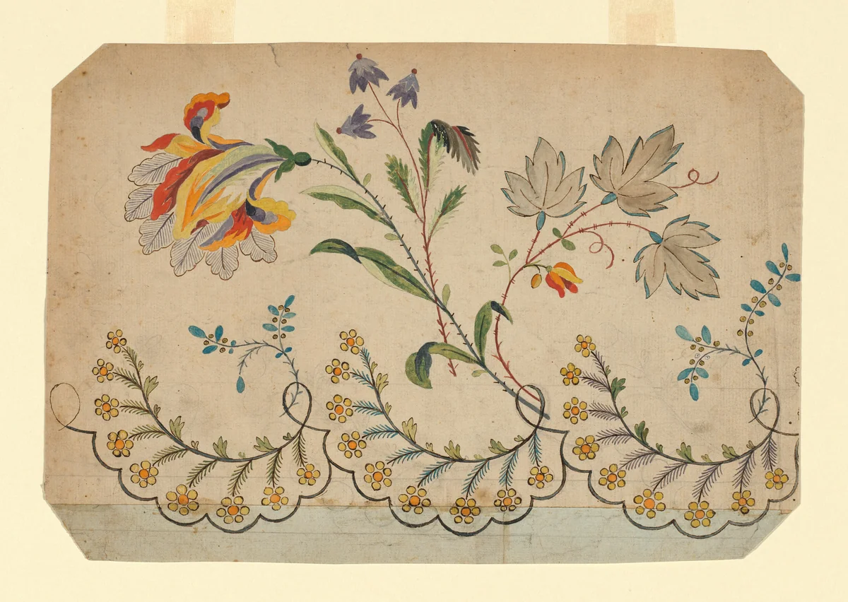Design for a Woven, Printed, or Embroidered Dress or Skirt Border by Probably France, other, 1800-1850