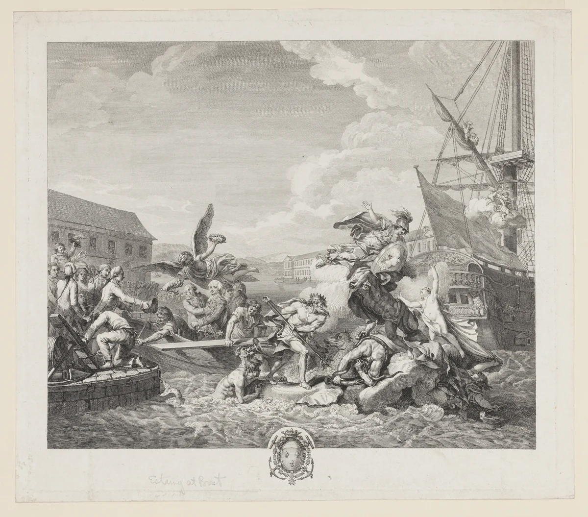 The Arrival of Admiral d'Estaing at Brest by Pierre Lacour, print, 1782-1790