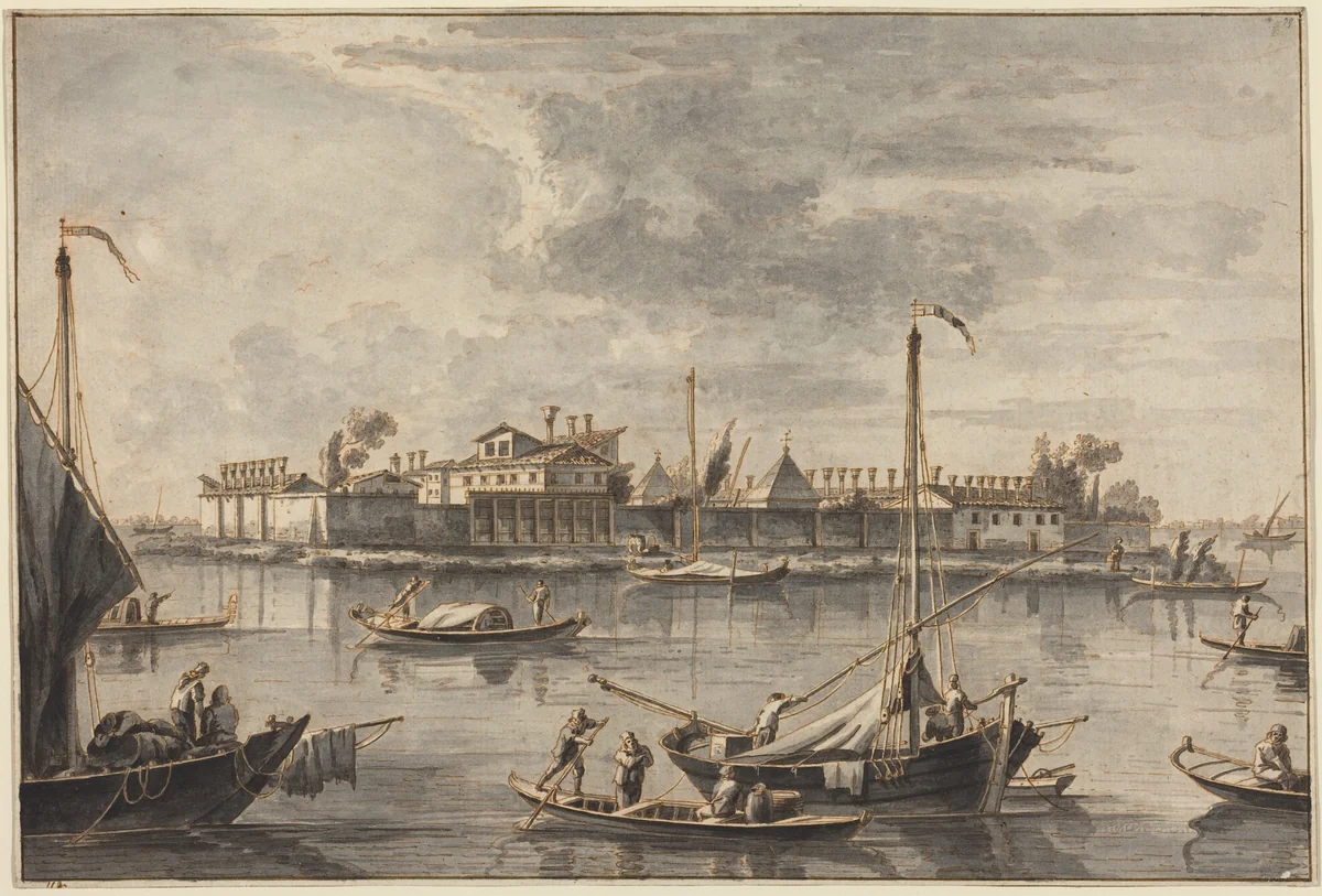 Isola del Lazaretto Nuovo by Francesco Tironi, drawing, 1779