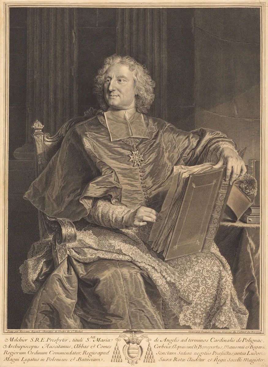 Cardinal de Polignac by François Chereau, print, 1729