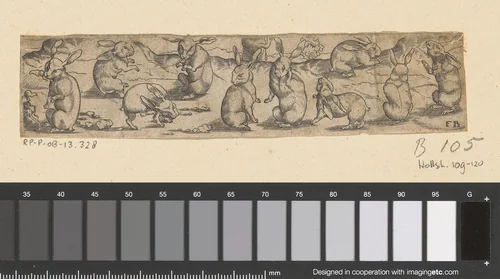 Fries met konijnen by Unknown, print, 1559-1596