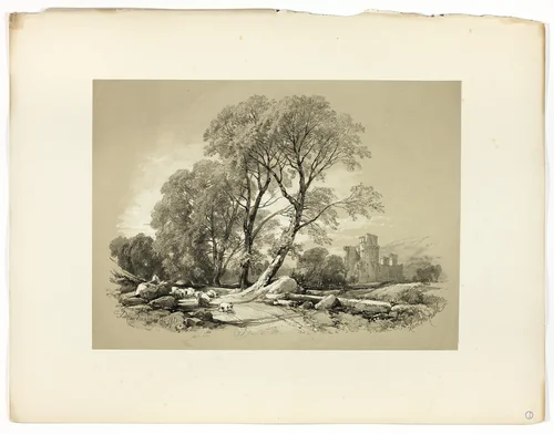 Leicester Castle, from Picturesque Selections by James Duffield Harding, print, 1860