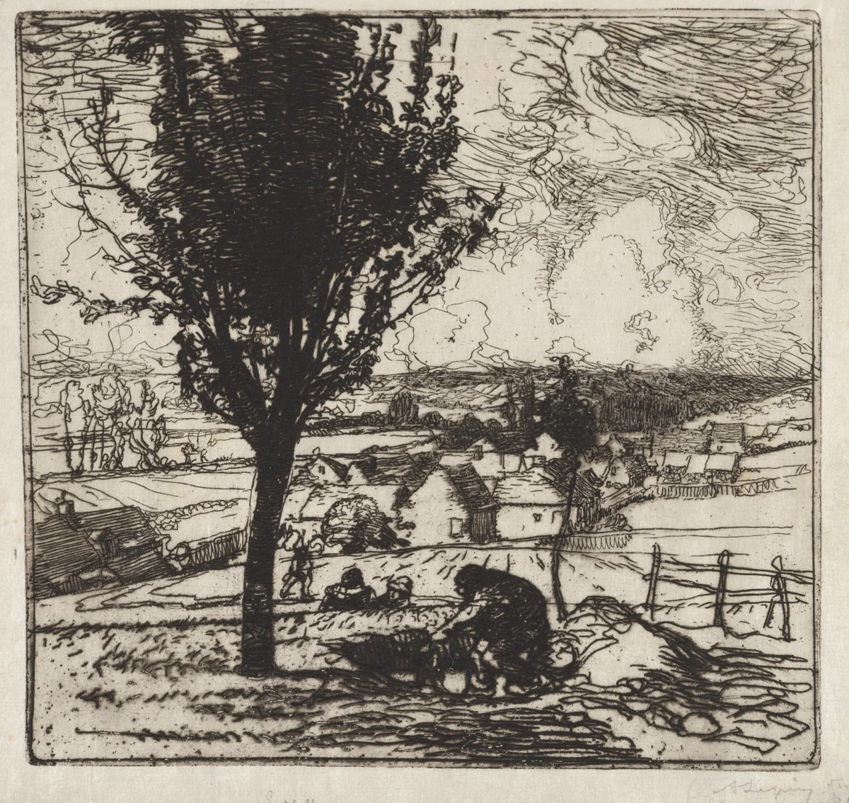 Veu de Jouy-le-Moutier by Auguste Louis Lepère, print, 1893