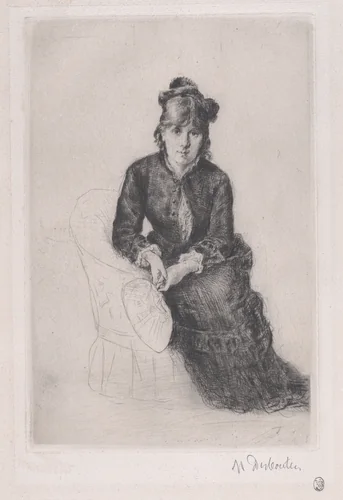 Portrait of Berthe Morisot by Marcellin Desboutin, print, 1871-1881