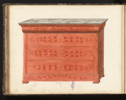 Ontwerp voor een secretaire by anonymous, drawing, 1825-1839