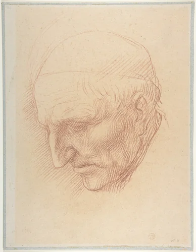 Head of a Beadle by Alphonse Legros, drawing, 1837-1911