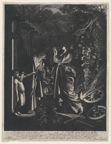 Ceres Seeking Her Daughter (The Mocking of Ceres) by Hendrick Goudt, print, 1610