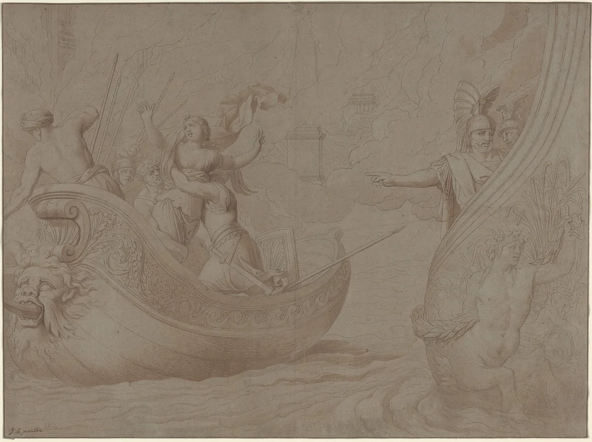 The Abduction of Helen of Troy by Jean Lepautre, drawing, 1618-1682
