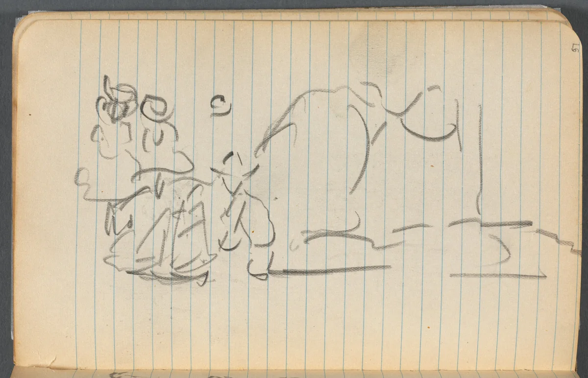 Sketchbook, page 097: Figures by Maurice Prendergast, book, 1905-1910