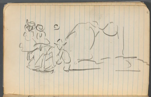 Sketchbook, page 097: Figures by Maurice Prendergast, book, 1905-1910