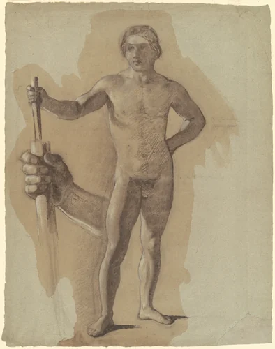 Study for "The Landing of Columbus" by John Vanderlyn, drawing, 1837-1847