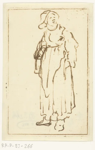 Staande boerin by Ernst Willem Jan Bagelaar, print, 1798-1837
